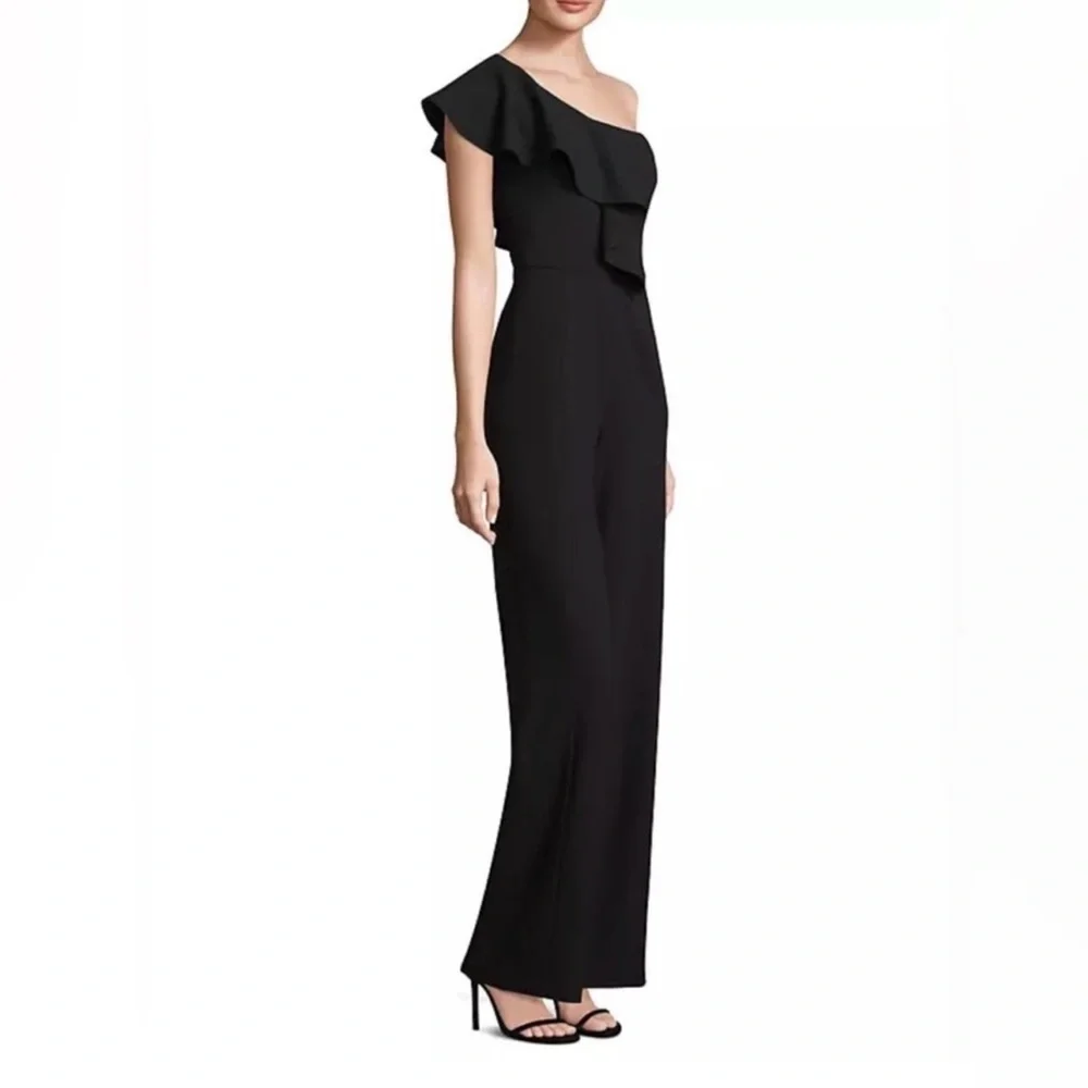 Black Halo NWT One-Shoulder Jumpsuit sz 6 - Picture 2 of 11